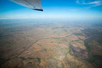 Aerial view of country in venezuela