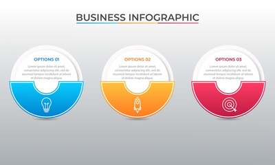 Presentation business infographic template with 3 options