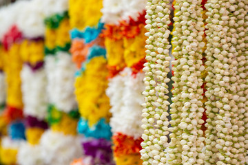 Indian colorful flower garlands