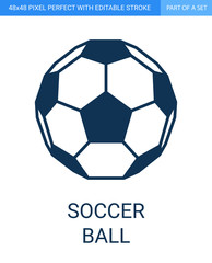 Obraz premium Soccer Ball Icon in Flat Outline Style.
