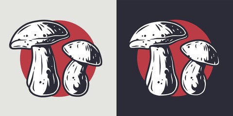 Autumn forest boletus mushroom picking vegan menu