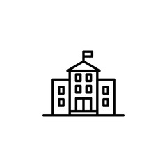 University icon. Library icon. School Building sign. City hall vector symbol. Trendy Flat style for graphic design, Web site, UI. EPS10. - Vector illustration