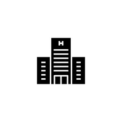 Obraz premium Office block icon. Hotel icon. Office Building Vector Illustration on the white background. - Vector