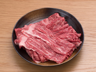 国産黒毛和牛の薄切り