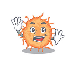 A dazzling bacteria endospore mascot design concept with happy face