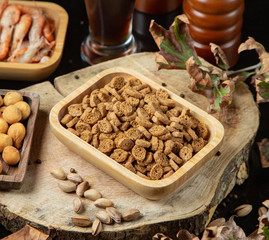 grey bread crackers on plate