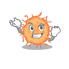 A dazzling bacteria endospore mascot design concept with happy face