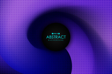 Abstract gradient purple and black dimension design with halftone artwork background. illustration vector eps10