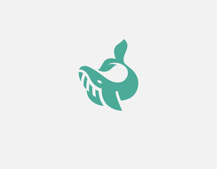 Creative green logo icon Whale for your company © Logomarket