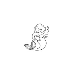 mermaid icon vector