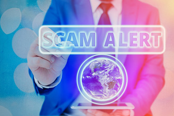 Word writing text Scam Alert. Business photo showcasing unsolicited email that claims the prospect...