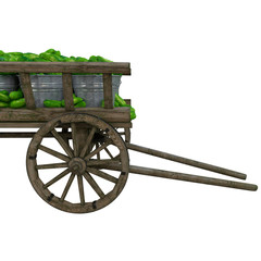 Fototapeta premium Harvested cucumbers folded in metal buckets