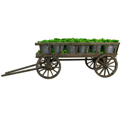 Fototapeta premium Harvested cucumbers folded in metal buckets