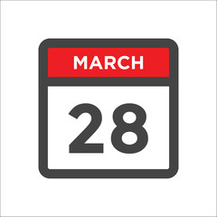 March 28 calendar icon with day of month
