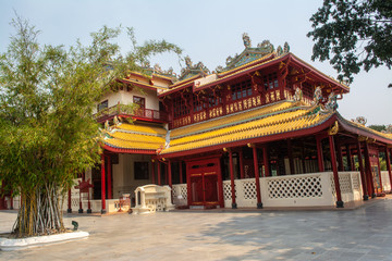 Phra Thinang Wehart Chamrun in Bang Pa-In Royal Palace or the Summer Palace that is a palace complex formerly used by the Thai kings in Ayutthaya Province Thailand.