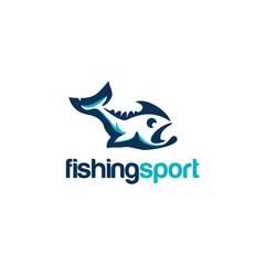 Naklejka premium Fishing Sport Logo Animal and Vector