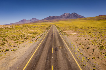 Fototapeta na wymiar San Pedro de Atacama, Antofagasta - Chile. Desert. Andes Range & Route 23 - Miscanti Lagoon & Red Rock
