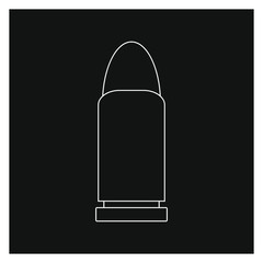 pistol bullet, vector on white background