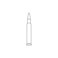 pistol bullet, vector on white background