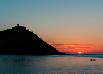 Beautiful sunset above the sea