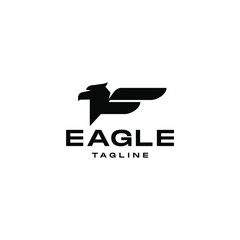 eagle logo with wings icon head of falcon vector design