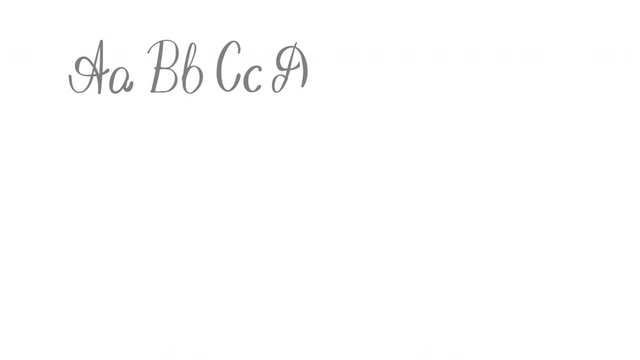 Self drawing animation of ABC, English alphabet letters. Calligraphy lettering concept.