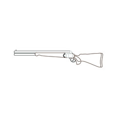 hunting shotgun, vector on white background