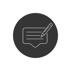 Writing feedback line icon vector illustration in modern flat