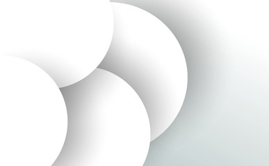 White circles abstract background. Simple and clean. 3D vector