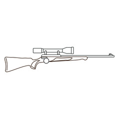 rifle with telescopic sight, vector on white background