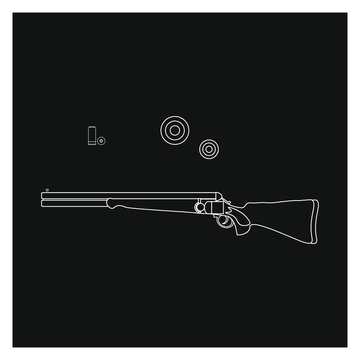 clay pigeon shooting kit, vector on white background