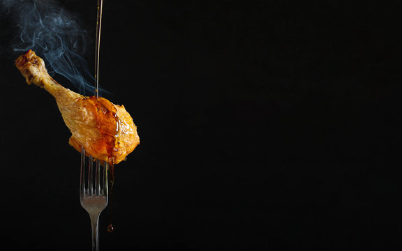 chicken or duck leg, fried meat barbecue menu concept background. top view. copy spaces for text
keto or paleo diet