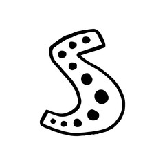 Trendy scandinavian alphabet, letter character S in vector. ABC hand lettering. Nordic typographic design for poster, banner, print, decoration kids playroom or greeting card. Cute educational letter