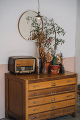 antique furniture in a room