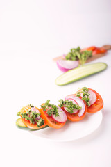 vegetarian sandwich shot on a white background