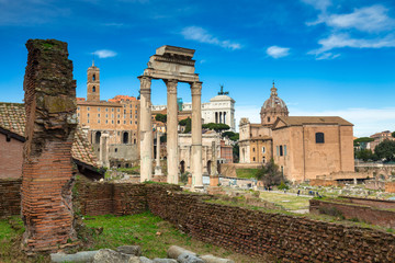 Fototapeta premium Architecture of the Roman Forum in Rome, Italy
