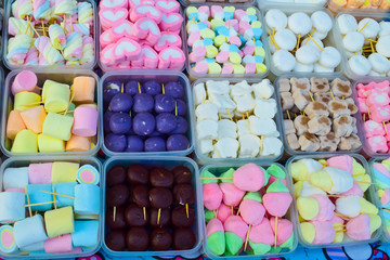 colorful sweets shop. colored confectionery for kids.