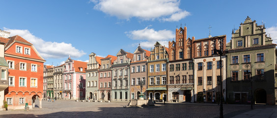Fototapeta na wymiar Poznan, Poland - March 14, 2020: Old Market square in the center of Poznan. Poland
