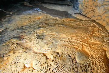 Cave speleothems in the underground world