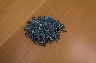 set of metal screws, isolated