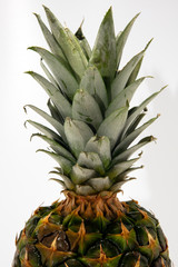 Half Pineapple on White Background