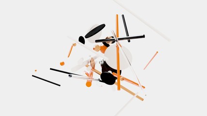 3d abstract background. Glass and plastic objects. 3d geometric shapes. Modern wallpaper. Creative digital design.