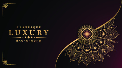 Luxury ornamental mandala design background  with arabesque pattern arabic islamic east style.  ornament elegant
 invitation wedding card , invite , backdrop cover banner illustration 