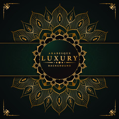 Luxury ornamental mandala design background  with arabesque pattern arabic islamic east style.  ornament elegant
 invitation wedding card , invite , backdrop cover banner illustration 