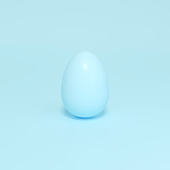 Outstanding blue egg on pastel background 3d rendering. 3D illustration sweet of easter eggs holiday card template minimal concept.
