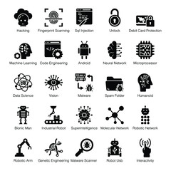 Artificial Intelligence Solid Icons Pack 