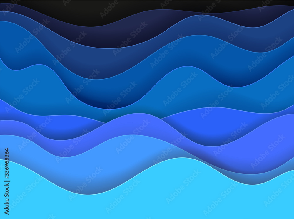 Poster blue waves abstract vector background