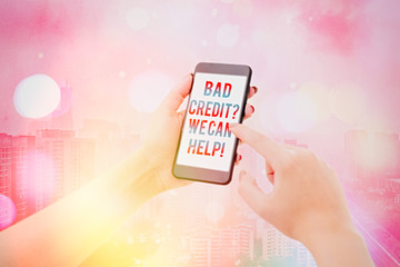 Text sign showing Bad Credit Question We Can Help. Business photo text offering help after going for loan then rejected