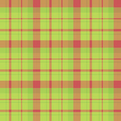Seamless pattern in fascinating cute red and green colors for plaid, fabric, textile, clothes, tablecloth and other things. Vector image.