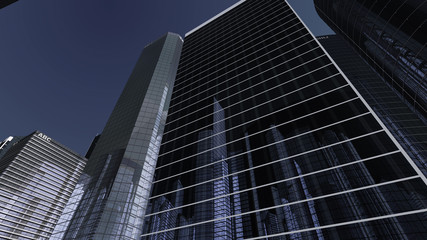 Modern Skyscraper Buildings office City Day Sky 3D illustration images